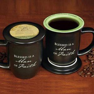 Blessed is a Man of Faith Mug and Coaster - NEW